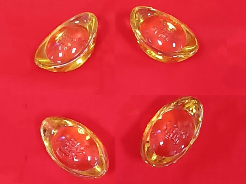 水晶金色元宝